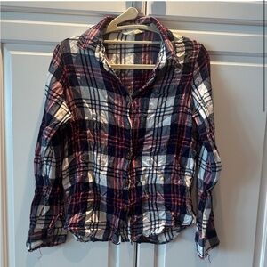Plaid Button-Up Shirt